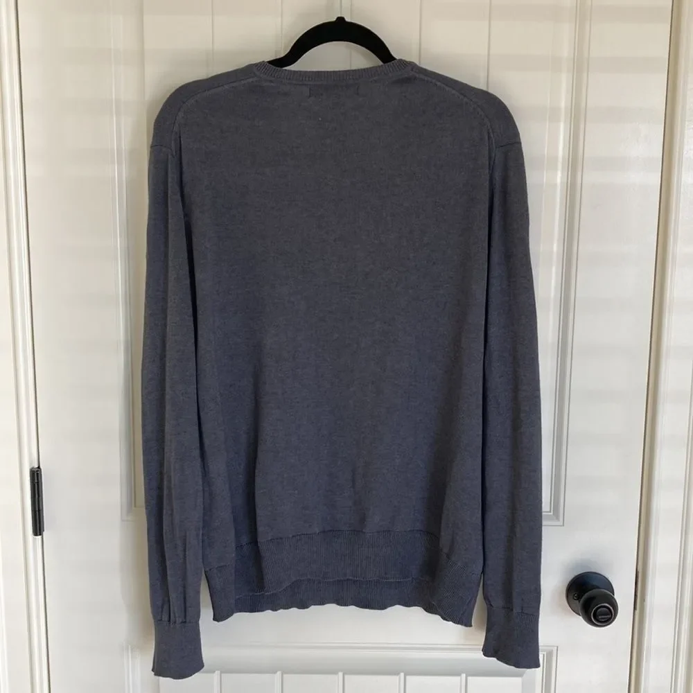 Banana Republic‎ Luxury Silk Cashmere V Neck Sweater in Blue Size XL